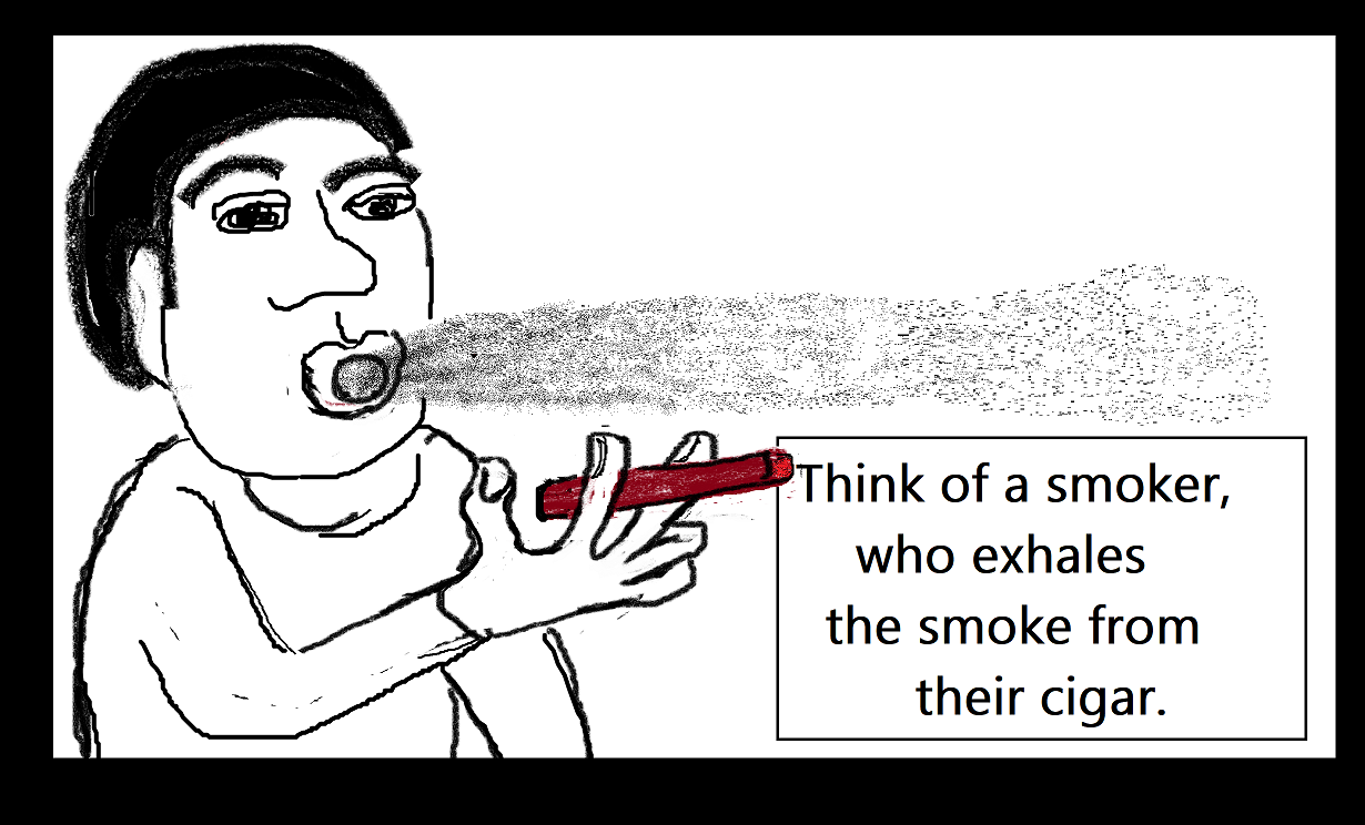 smoker who exhales alone